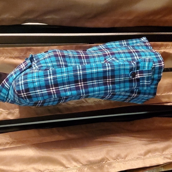 Nem Luxury Paris Jacket Womens Size 6 Pea Coat Plaid Turquoise Black - Picture 2 of 7